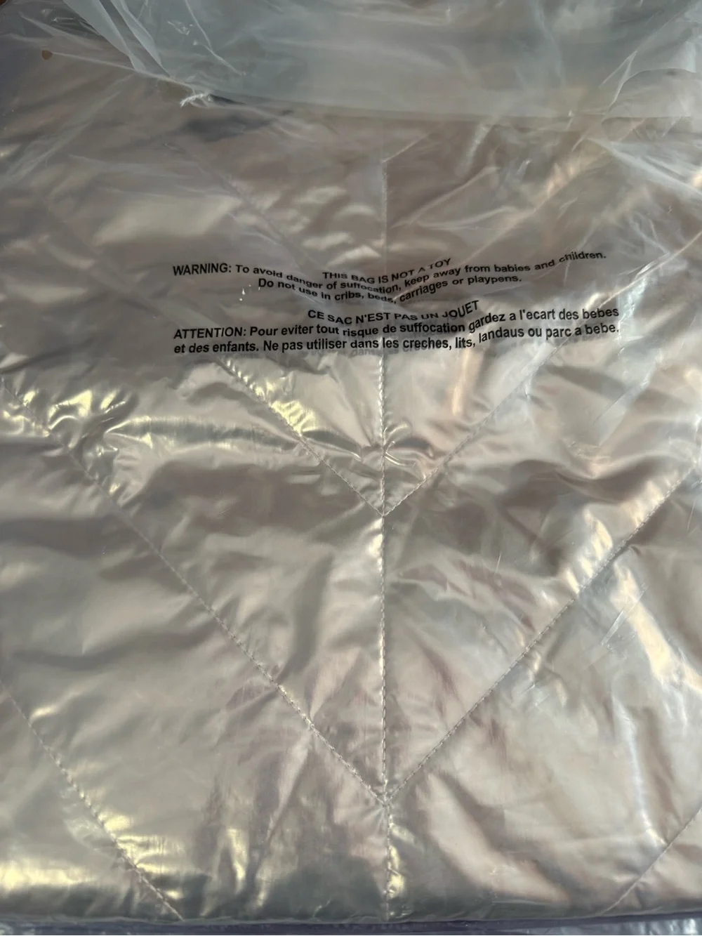 Victoria's Secret Metallic Quilted Tote Bag BNWT